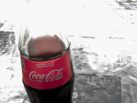 a coca cola in a glassbottle serve as a refreshment