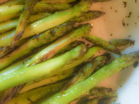 buttery fried green asparagus ready to eat
