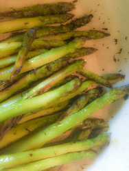 buttery fried green asparagus ready to eat