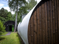 nissen huts in the memorial site of the airlift museum in faßberg in lower saxony