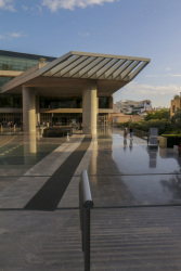 the stairs in front of the entrance of the acropolis museum in makriyannis in athens