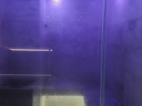 purple light in the sauna at the spa area of the regent boutique hotel & spa in san marino