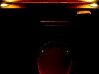 a spooky illuminated toilet on the lycabettus hill in athens