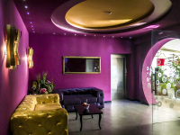 the colorful lounge in the hotel crystal light in nis in serbia