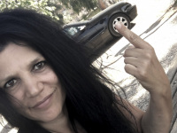 self-portrait while happy to travel with a mercedes benz clk
