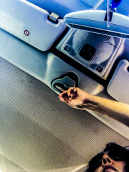 self-portrait while opening the convertible clk