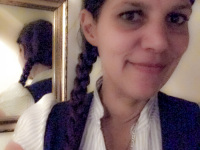 mirror self-portrait with braid
