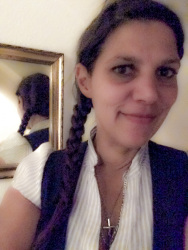 mirror self-portrait with braid
