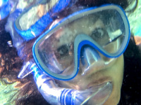 underwater self-portrait with snorkel