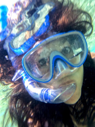 underwater self-portrait with snorkel