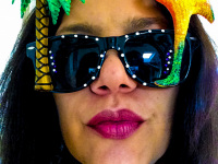colorful self-portrait while ready for holidays