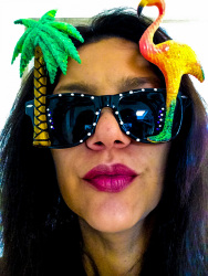 colorful self-portrait while ready for holidays