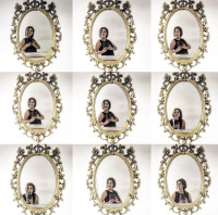 ninefold self-portrait in a golden mirror