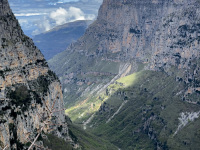 gigantic view at one of the deepest canyon worldwide with 1.000 metres deep and 10 kilometers long: vikos in epirus, greece