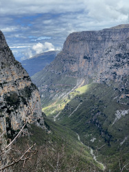 gigantic view at one of the deepest canyon worldwide with 1.000 metres deep and 10 kilometers long: vikos in epirus, greece