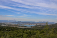view of the city chalkida on the peninsula euboea