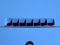 the engine hood of a light blue matra sports djet vs