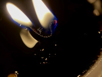 a wick is burning bilateraly