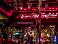 musicians on the stage of the papa joe\'s jazzlokal in cologne in germany