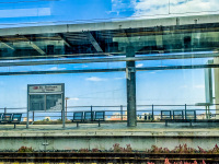 from the train from athens to patras you look at the empty platform in agios theodori