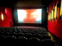 one costumer is sitting in the cinema hall of the cinemaxx hannover