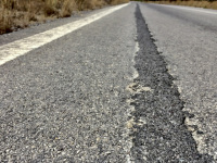 an old lonely street in a landscpae on rhodes is prepared with dsl