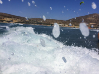 behind sea foam and big drops you see prasonis beach on rhodes
