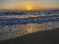 the beach, the sea and a sunset at limni beach on rhodes
