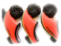 three red tsarouchia as magnets at a souvenir shop in ioannina