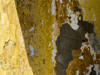 a weatherd wall in eleousa on rhodes looks like toulouse lautrecs painting jane avril