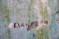 wheatered wall of a ruin in eleousa on rhodes seams like an artwork