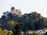 the athens national observatorium in thissio in athens on a hill