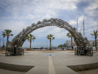 at the harbor pasalimani in piraeus is standing the monument to the Pontic Greek genocide